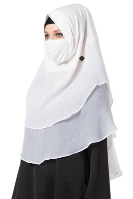 3 Pcs Set : Hijab, Under Hijab Cap & Mask 2