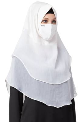 3 Pcs Set : Hijab, Under Hijab Cap & Mask 3