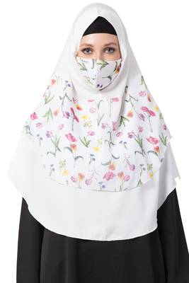 3 Pcs Set : Hijab, Under Hijab Cap & Mask 1
