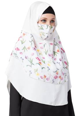 3 Pcs Set : Hijab, Under Hijab Cap & Mask 3