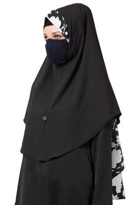 3 Pcs Set : Hijab, Under Hijab Cap & Mask 2