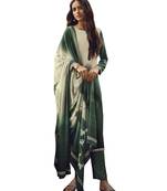 Green tie dye crepe salwar