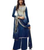Blue tie dye crepe salwar