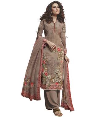 Beige digital print crepe salwar 1