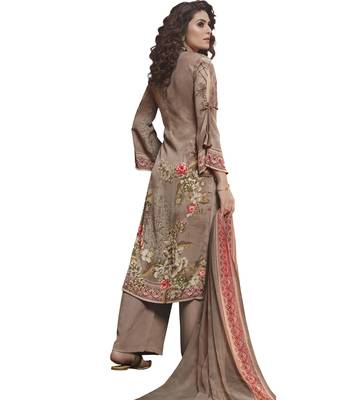 Beige digital print crepe salwar 2