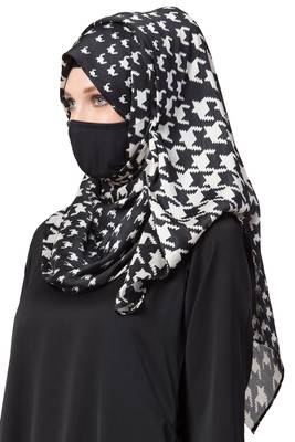 3 Pcs Set : Hijab, Under Hijab Cap & Mask 2