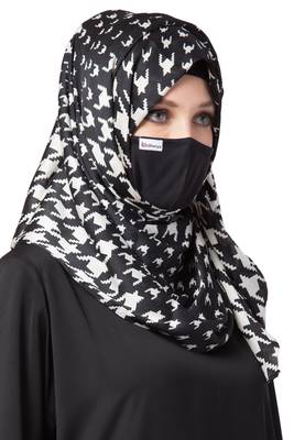 3 Pcs Set : Hijab, Under Hijab Cap & Mask 3