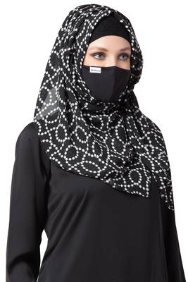 3 Pcs Set : Hijab, Under Hijab Cap & Mask 4