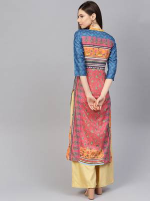 Pinksky Pink woven cotton ethnic-kurtis 2