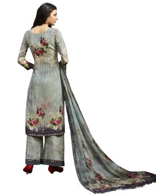 Grey digital print crepe salwar 2