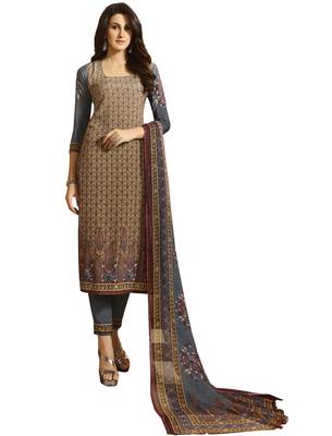 Beige digital print crepe salwar 1