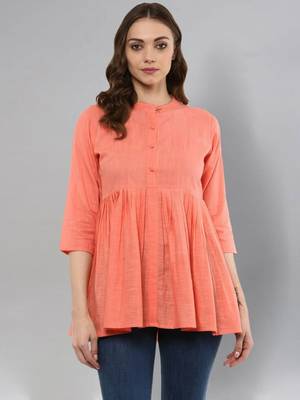Peach plain cotton  cotton-tops 1