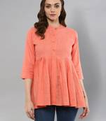 Peach plain cotton  cotton-tops