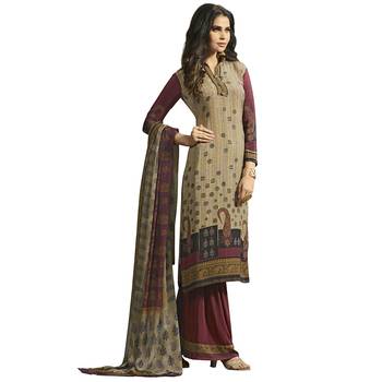 Beige digital print crepe salwar 1