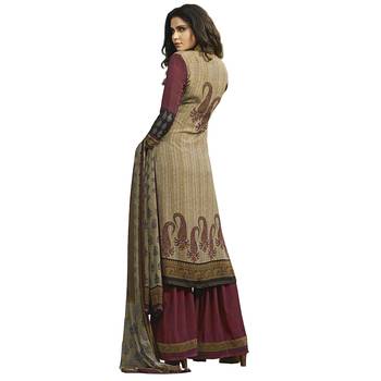 Beige digital print crepe salwar 2