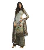 Cream digital print crepe salwar