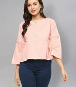 Pink plain cotton cotton-tops