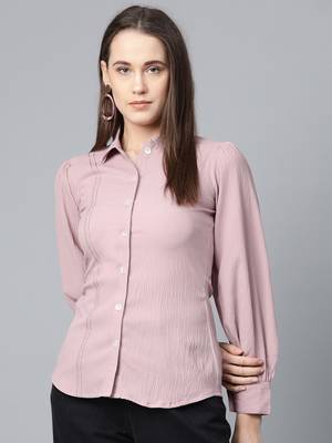 Purple plain cotton long-tops 1