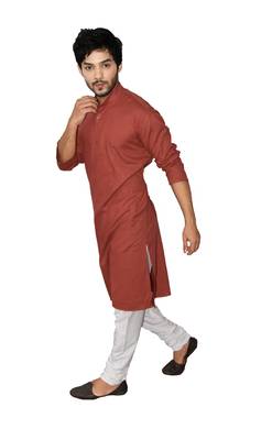 Maroon plain khadi men-kurtas 2