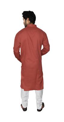 Maroon plain khadi men-kurtas 3