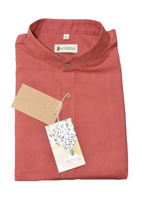 Maroon plain khadi men-kurtas 4