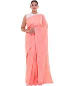 Lavangi Light Gajiri Lucknow Chikankari Hand Embroidered Keel Work Cotton Saree with Blouse