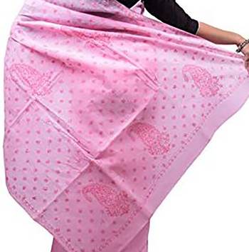 Lavangi Pink Lucknow Chikankari Maroon Thread Hand Embroidered Keel Work Cotton Saree with Blouse 3