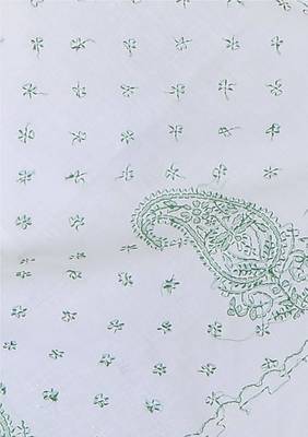 Lavangi White Lucknow Chikankari embroidered cotton saree with blouse 4