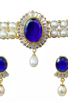 Blue pearl chokers