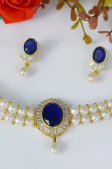 Blue pearl chokers