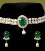 Green pearl chokers