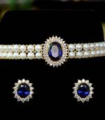 Blue pearl chokers