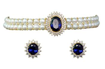 Blue pearl chokers 2