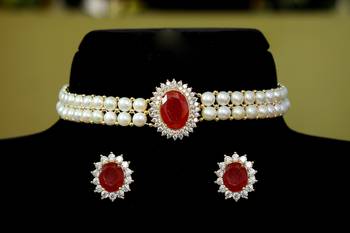 Red pearl chokers 1