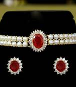 Red pearl chokers