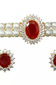 Red pearl chokers