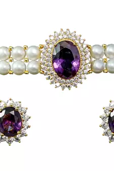 Purple pearl chokers