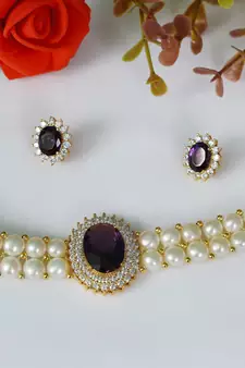 Purple pearl chokers