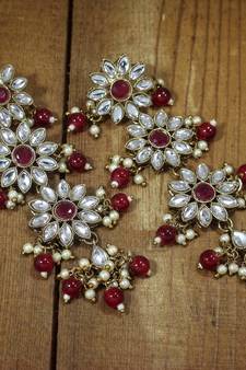 Traditional Gold Plated With Stunning Antique Finish Kundan & Pearl Earrings for Women