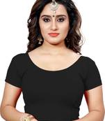 Black Stretchable Readymade Blouse For Women Short Sleeve