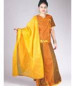 Yellow & Red Choli Style Cotton Jaipuri Lehenga Set With Mirror Work