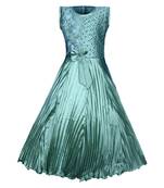 green plain net kids girl gowns