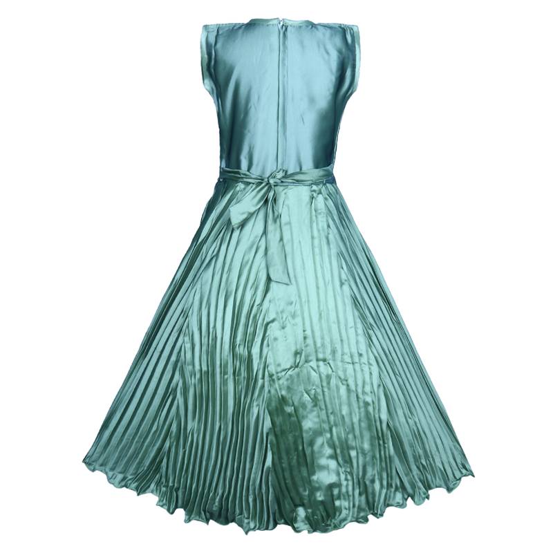 green plain net kids girl gowns
