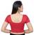 Red Short Sleeves Lycra Princess Cut Stretchable Readymade Saree Blouse