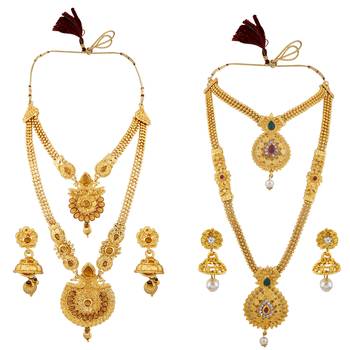 Gold Plated Traditional Designer Long Jewellery Set For Women 1