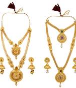 Gold Plated Traditional Designer Long Jewellery Set For Women