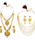Gold Plated Traditional Designer Long Jewellery Set For Women