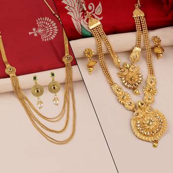 Gold Plated Traditional Designer Long Jewellery Set For Women 2