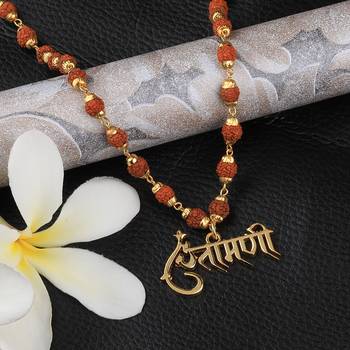 Gold Plated Traditional Rudraksh Mala Pendant Mala for Men and Women 1