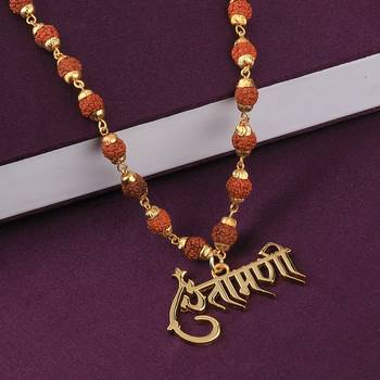 Gold Plated Traditional Rudraksh Mala Pendant Mala for Men and Women 2